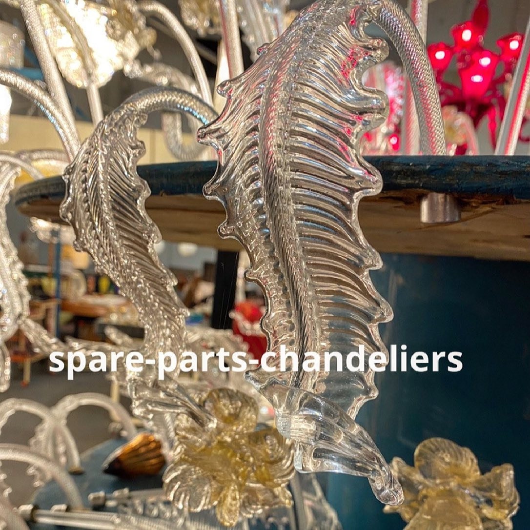 Low Leaf in Transparent Murano Glass - Etsy