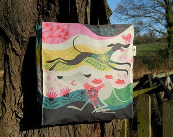 Zoomies Cotton Tote Bag, Quirky Gift for Greyhound, Whippet, Lurcher, Galgo and Sighthound Lovers