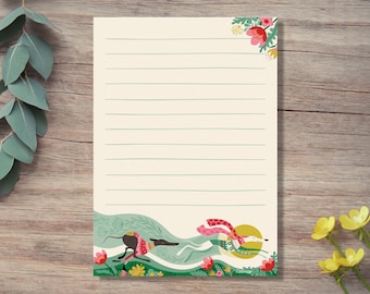 Spring Zoomies Notepad, Whippet, Greyhound, Lurcher, Galgo, Sighthound & Rescue Dog Gift