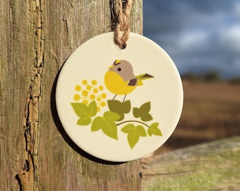 Ceramic Goldcrest Decoration - Bird Lover's Gift