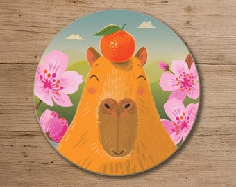 Cappyness Coaster, Cute, Zen Capybara Gift