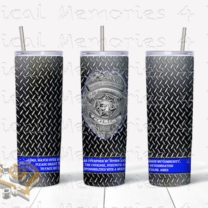 Policer Blue Line Tumbler, gift for dad, gift for mom, gift for police officer, gift for him, stainless steel 20 oz HOT/COLD tumbler