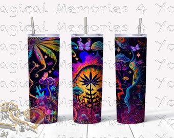 Neon 420 tumbler, Weed Tumbler, Canibis tumbler,  Pot Head Tumbler, Wake and bake,  vibrant color tumblers, Holographic Tumbler, Custom Gift