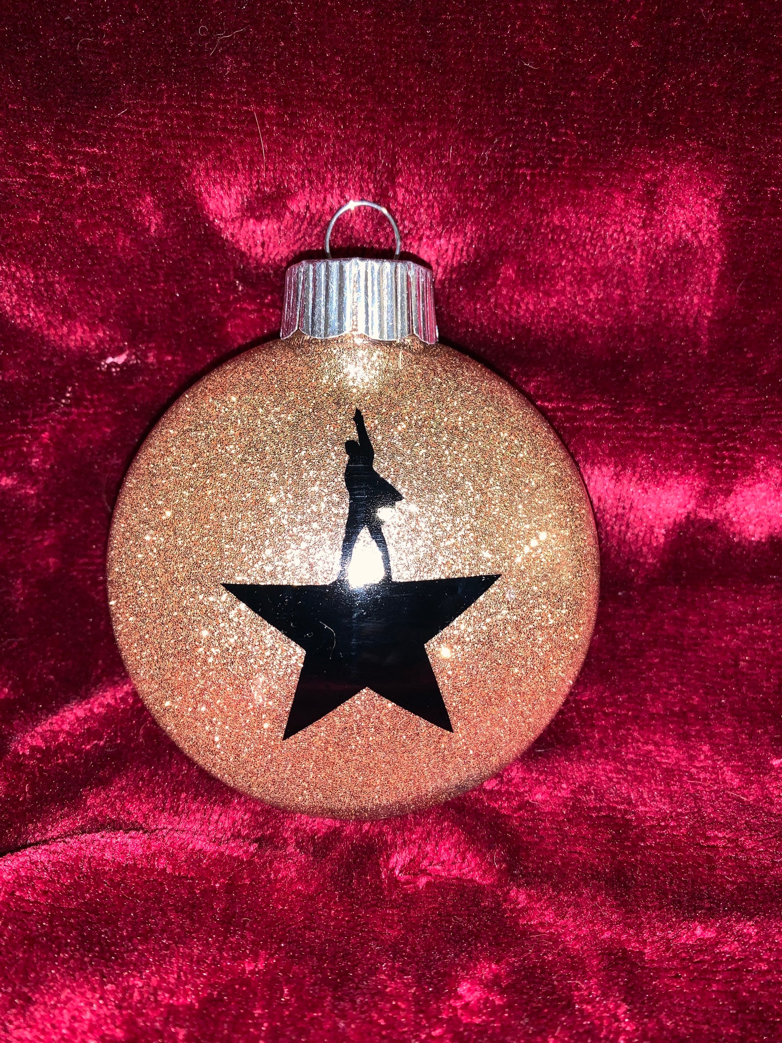 Hamilton inspired gold glitter ornament free personalization Etsy