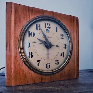 Mid-Century Modern Wooden Electric Clock