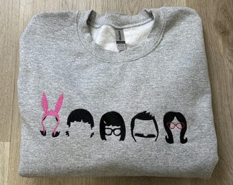 Embroidered Bob's Burgers Crewneck Sweatshirt & Hoodie