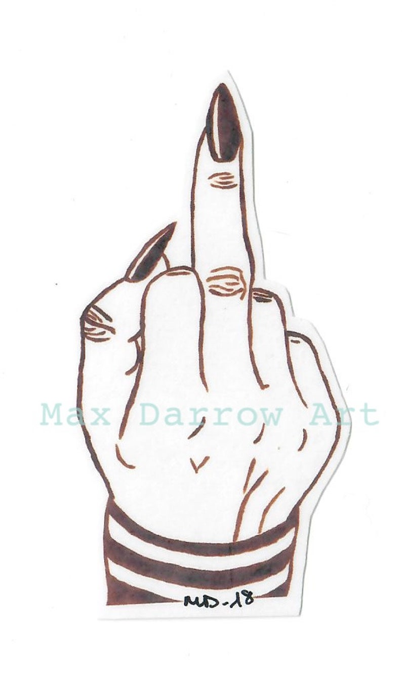 Middle Finger Sticker - Etsy