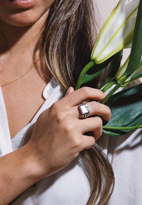 Turquoise and White Buffalo!! Beautiful Statement rings
