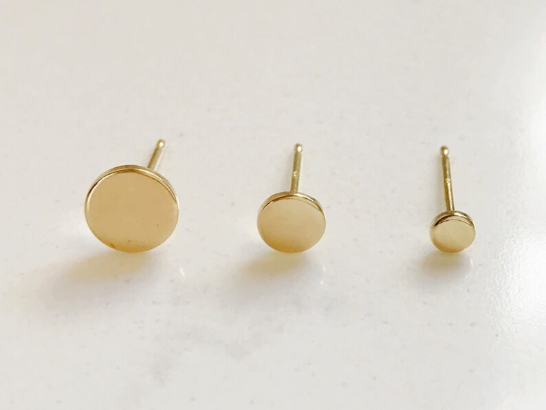 1.5 mm tour de Minuscules Clous D/'Oreilles 14k solide blanc ou or jaune