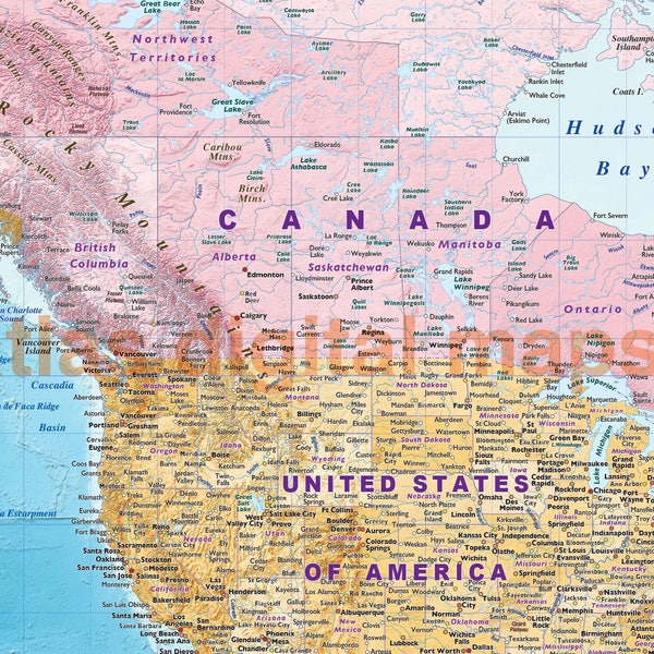 Sticker World Map With Text Etsy