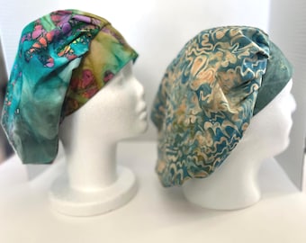 Blues, Greens Bouffant Operating Room Scrub Hats