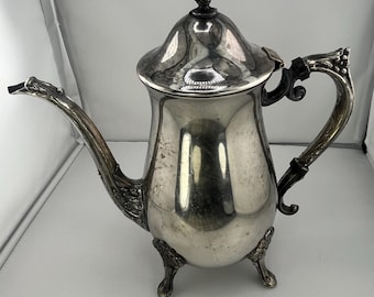 Vintage Leonard Silver Plated Footed Tea Pot