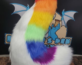 Rainbow LGBTQ+ Pride Fursuit wolf Costume Tail Free US and Canada Shipping!