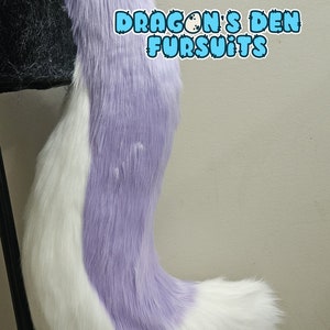 26" Lavender and White Large wolf Fursuit Tail FREE US SHIPPING