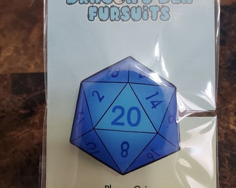 Blue D20 Acrylic Phone Grip