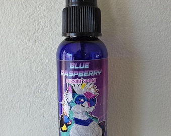 Spray limpiador de fursuits de frambuesa azul de 2 oz