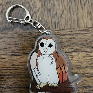 Barn Owl 2.5" Epoxy Acrylic Keychain