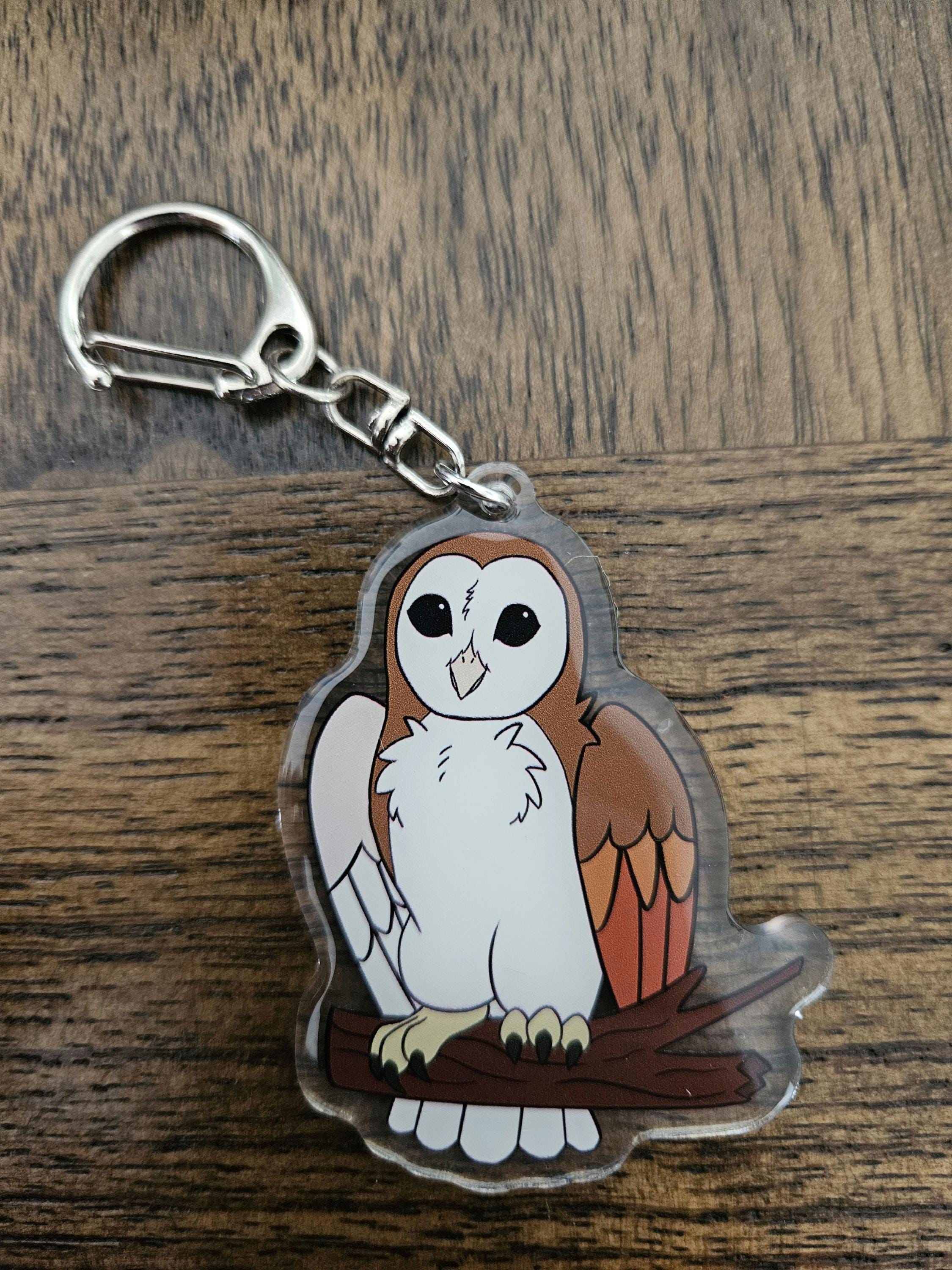 Barn Owl 2.5" Epoxy Acrylic Keychain