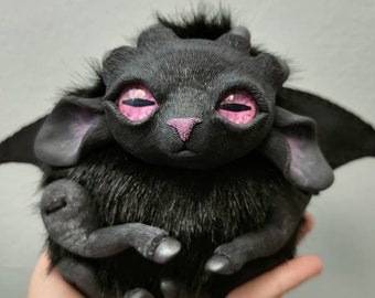 Satanic goat plush MADE TO ORDER, posable-doll ooak one of a kind, fantasy animal scary decoration, cute creepy animal plush