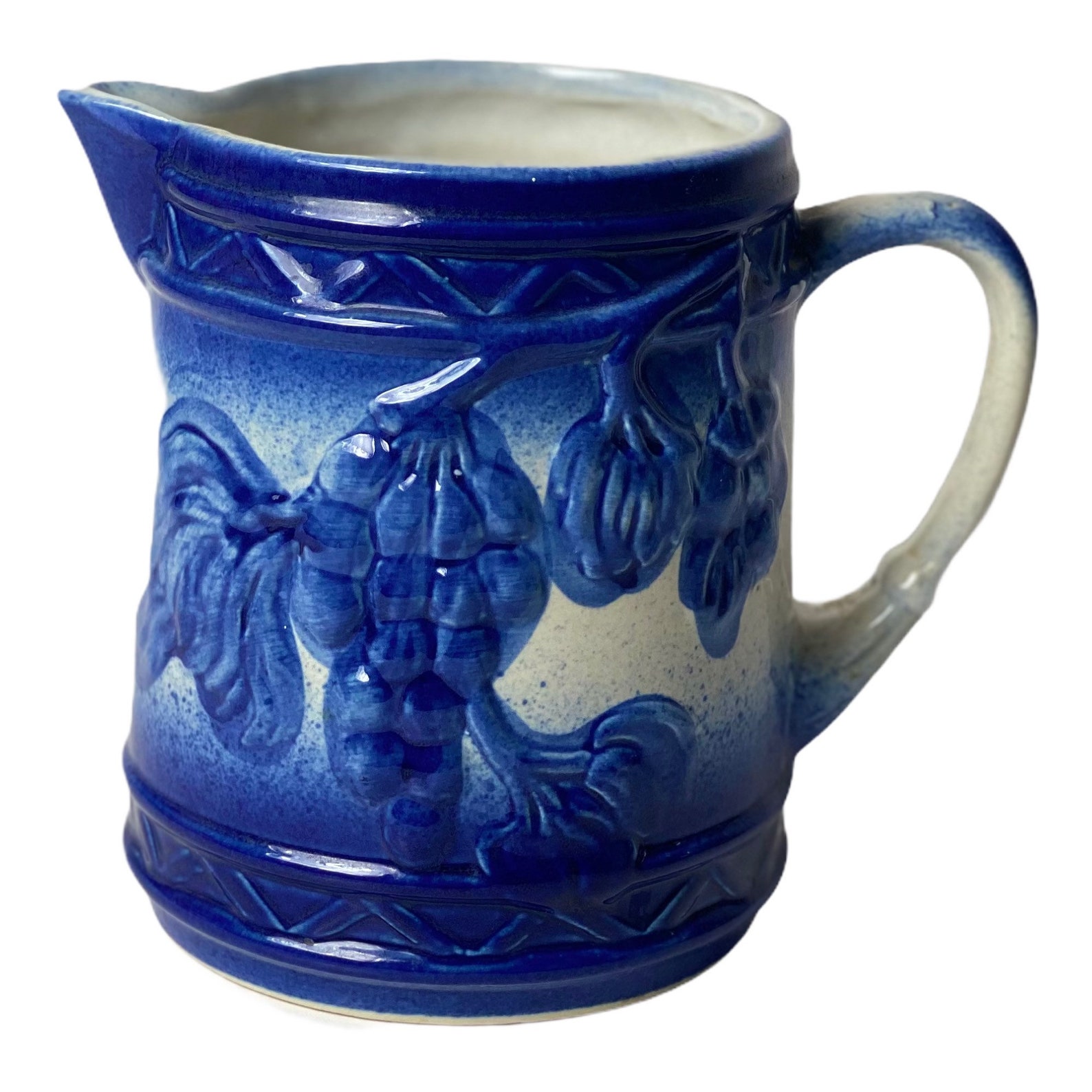 Vintage Blue and White Pitcher Collectible Ceramic Vase Etsy