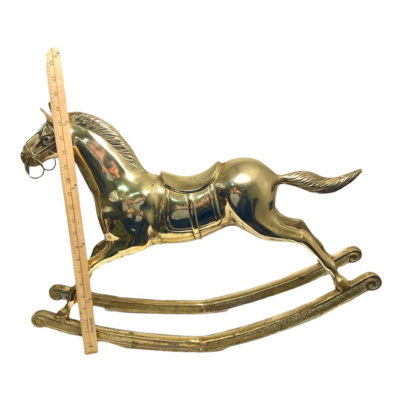 Extra Large Vintage Brass Rocking Horse 27L X 19.5H Etsy