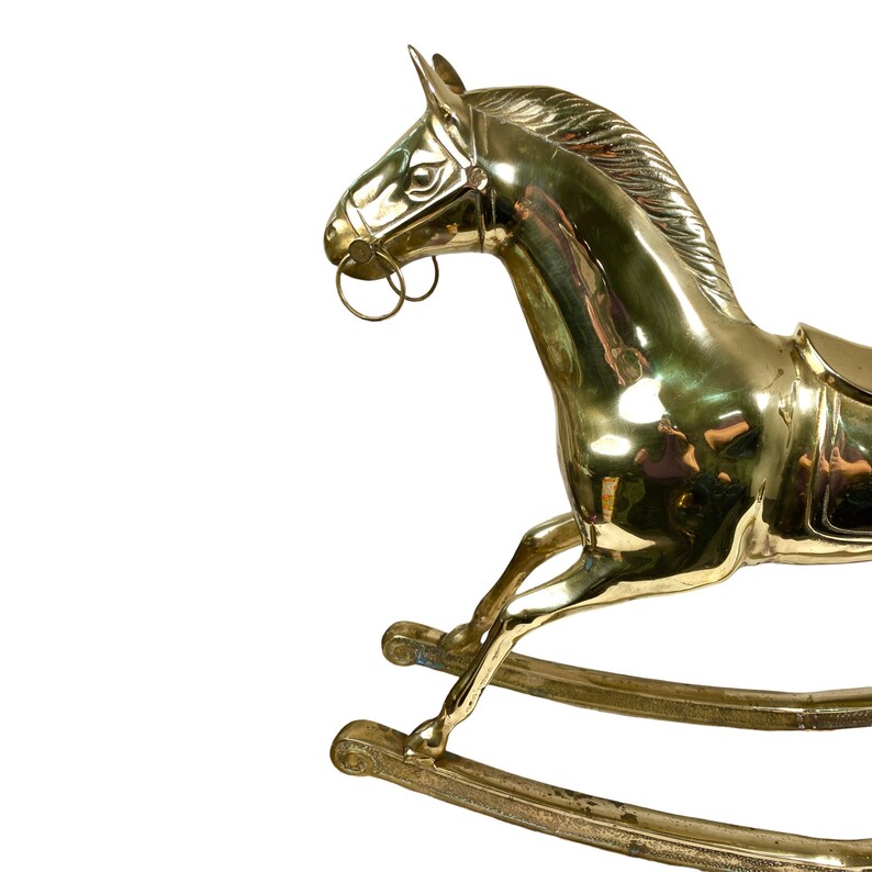 Extra Large Vintage Brass Rocking Horse 27L X 19.5H Etsy