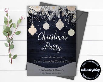 holiday party invite etsy