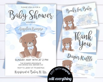 teddy bear invite etsy
