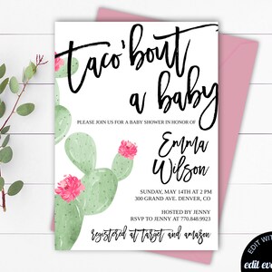Bewerkbare Fiesta baby shower uitnodiging sjabloon Floral Taco Bout een baby shower uitnodiging sjabloon Taco Bout een Baby Fiesta uitnodiging