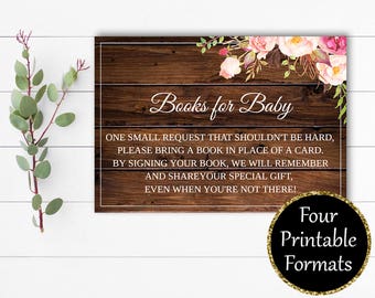 Books for Baby Cards Baby Shower Books for Baby Book Request Card Bring a book Card Bring a book insert Book Instead of a Card