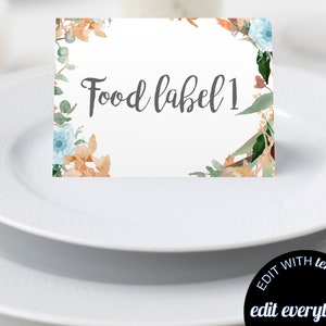 Fall Food Labels Fall Editable Food Table Tents Fall Food Tent Cards Fall Instant Download Food Labels Printable Food Table Tents