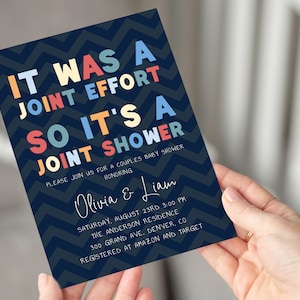 Editable Couples Baby Shower Invitation Template Gender Neutral Baby Shower Invite Joint Shower Invitation Coed Baby Shower Invitation