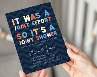 Editable Couples Baby Shower Invitation Template Gender Neutral Baby Shower Invite Joint Shower Invitation Coed Baby Shower Invitation