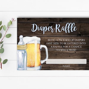 Beer Diaper Raffle Ticket Baby Shower Games Brewing Diaper Raffle Card Baby Shower Diaper Raffle Template Instant Download Diaper