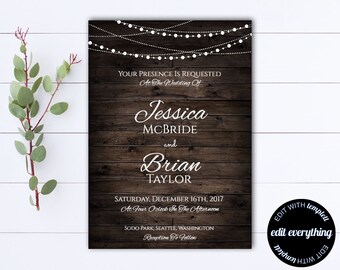 Country Wedding Invitation Template - Southern Wedding Invitations - Barn Wedding invitation - Rustic Wedding Set - Southern Invitation