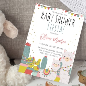 Editable Llama Baby Shower Invitation Template Mexican Coed Couples Shower Printable Baby Shower Fiesta Invitation Alpaca Fiesta Shower