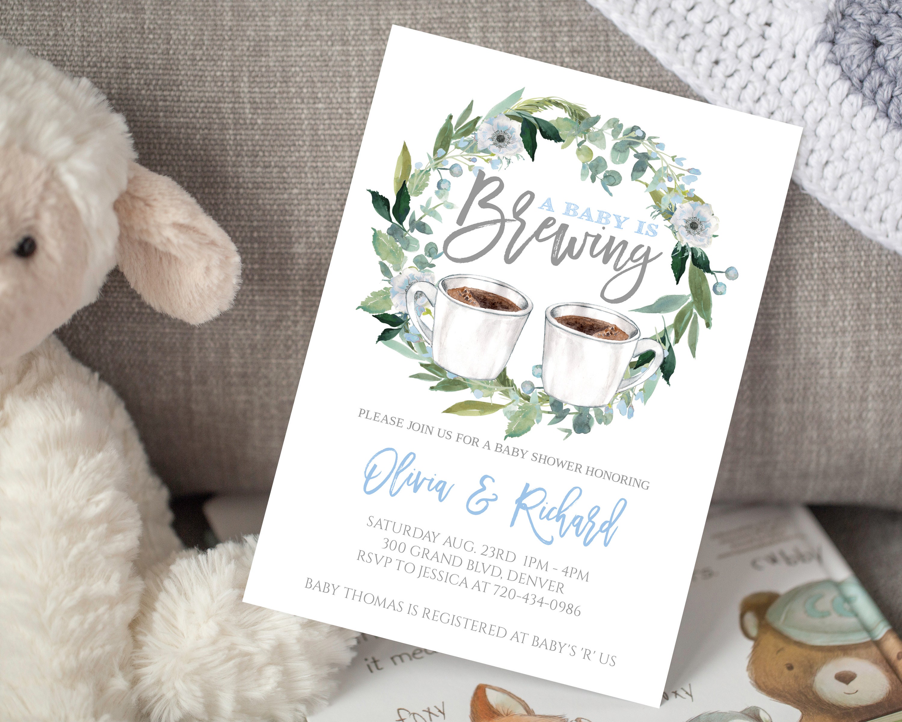 A Baby is Brewing Invitation Coffee Baby Shower Invitation Etsy