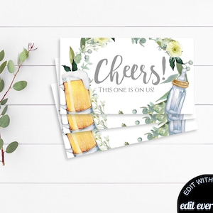 Género neutro Boletos para bebidas Baby is Brewing Floral amarillo Fichas para bebidas Baby shower Boletos para bebidas Baby Shower Boleto para bar de baby shower