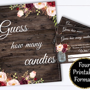 Candy Guessing Game Guess How Many Baby Shower Games Candy Guess Game How Many Candies Baby Shower Activity Shower Guess Game
