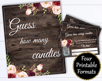 Candy Guessing Game Guess How Many Baby Shower Games Candy Guess Game How Many Candies Baby Shower Activity Shower Guess Game