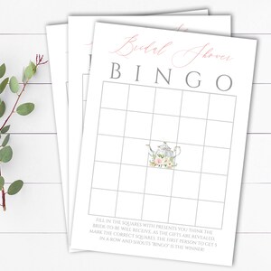 Floral Baby Shower Bingo Game Baby Bingo Game Teapot Baby Shower Bingo Cards Baby Bingo Game Printable Baby Shower Bingo Printable