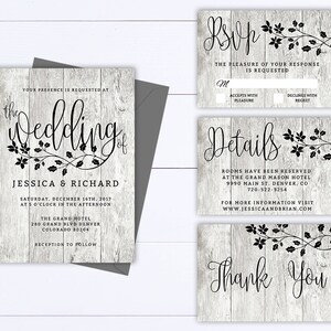 Rustic Wedding Invitation Template Country Wedding Template Instant Download Printable ...