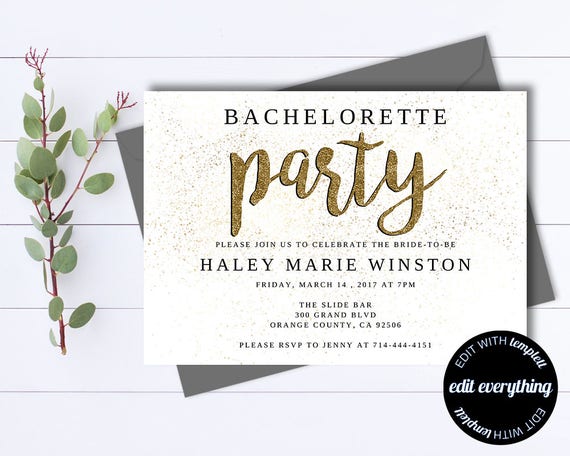 Printable Bachelorette Party Invitation Template Printable | Etsy
