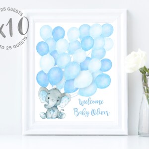 Elephant Baby Shower Balloon Guestbook Sign in Balloon Guestbook Alternative Balloon Baby Shower Signature Guestbook Elephant Guestbook