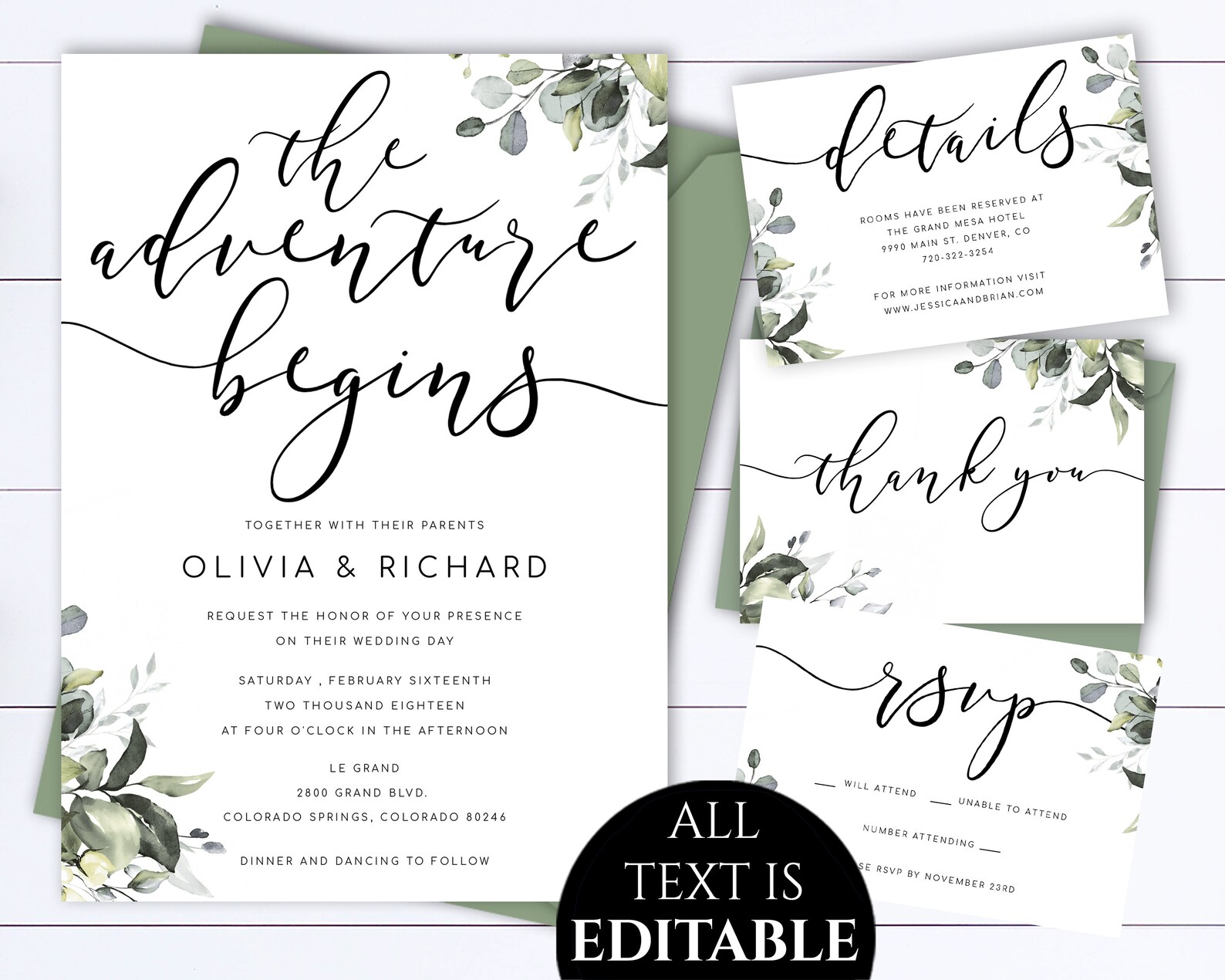 The Adventure Begins Wedding Invitation Template the Adventure - Etsy
