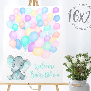 Gender Neutral Elephant Baby Shower Balloon Guestbook Sign in Balloon Guestbook Alternative Balloon Baby Shower Signature Guestbook Sign