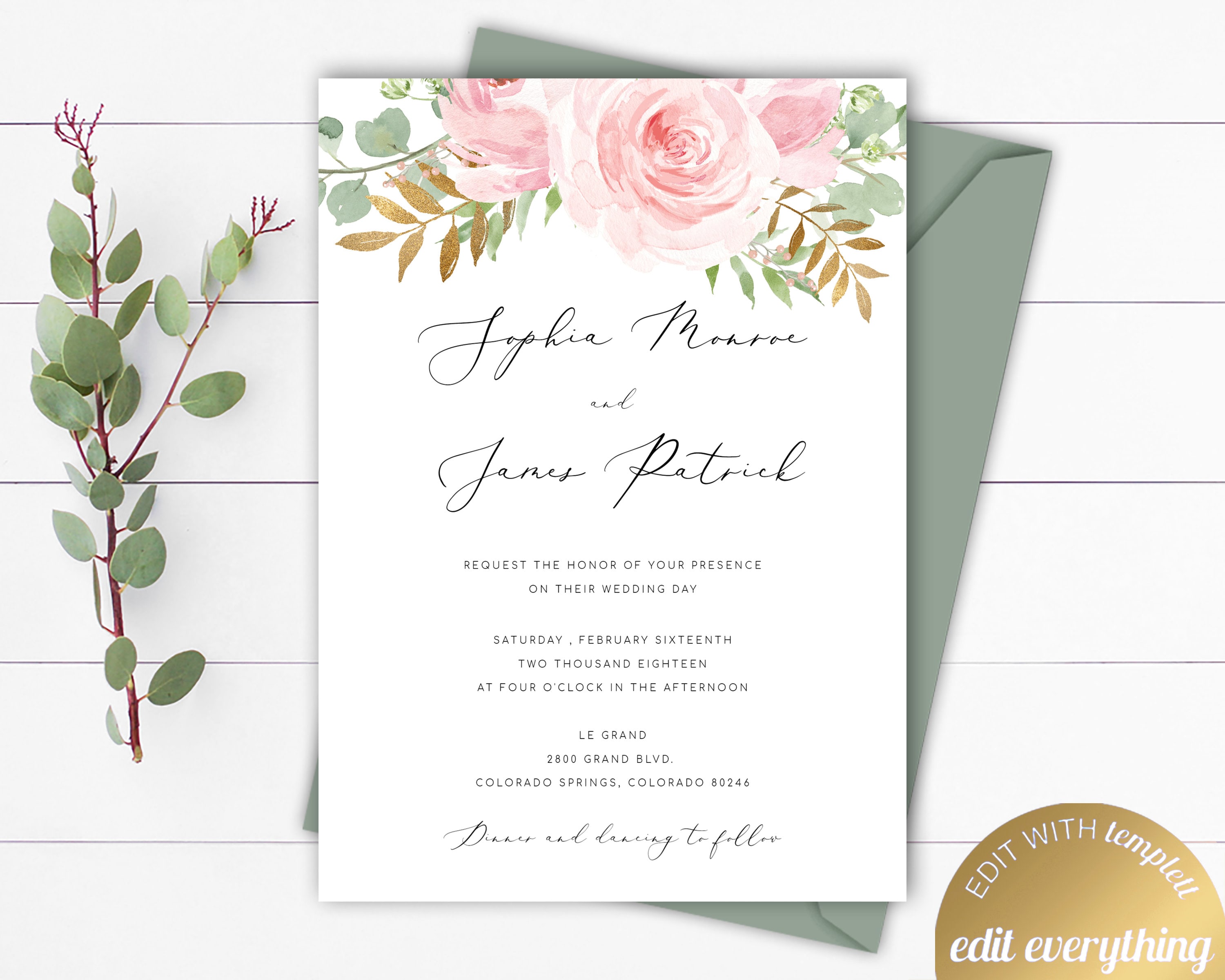 Free Floral Monogram Wedding Invitation Templates For Word