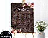Rustic Wedding Seating Chart Printable Wedding Seating Plan Wedding Seating Template Editable Seating Chart Printable Wedding Seating Chart
