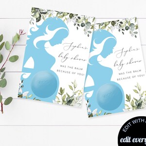 Editable Eos Lip Balm Holder Printable Eos Lip Balm Baby Shower Favor Eucalyptus Eos Lip Balm Favor Eos Baby Shower Favor Eos Balm Favors