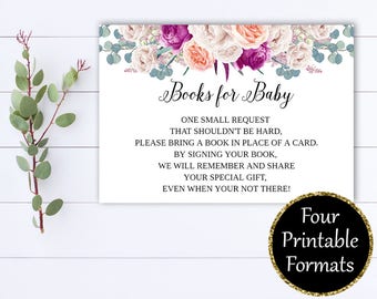 Books for Baby Cards Baby Shower Books for Baby Book Request Card Bring a book Card Bring a book insert Book Instead of a Card